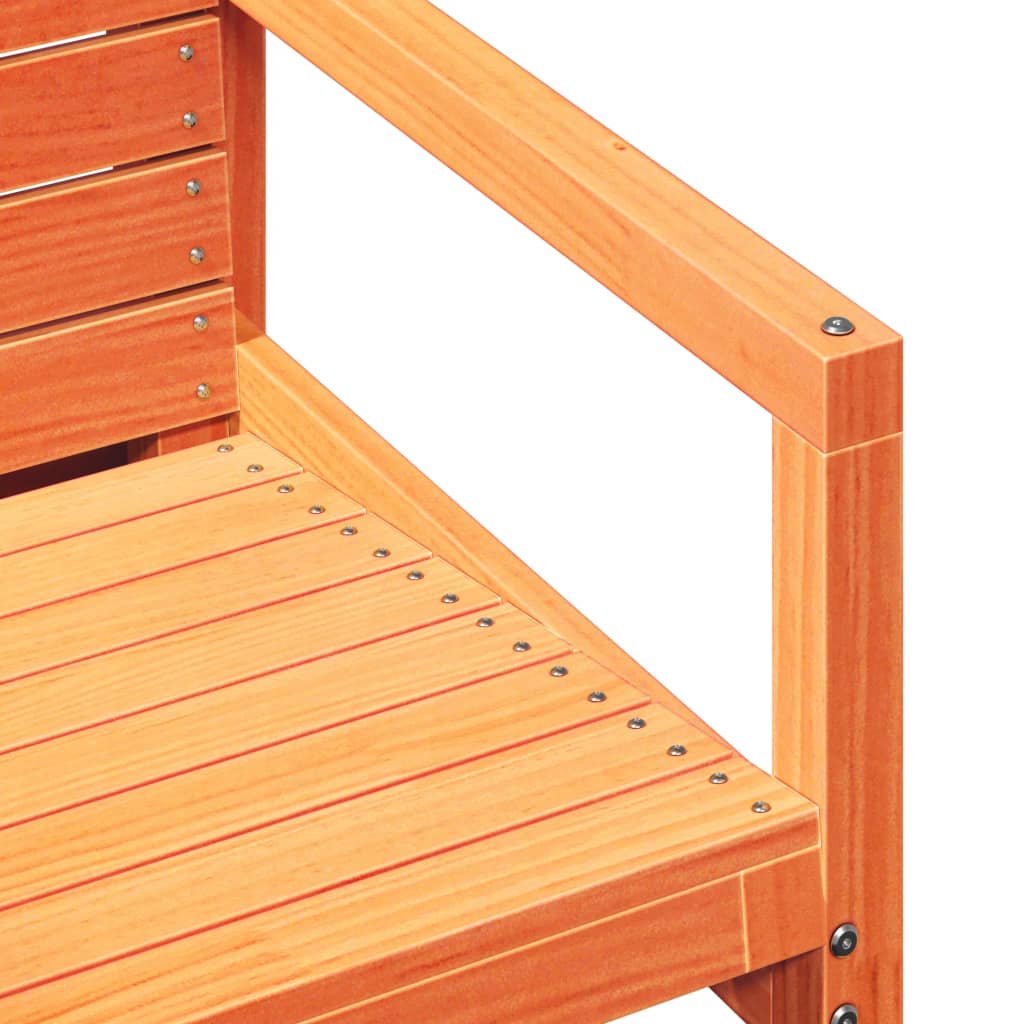 3-Piece Garden Lounge Set, Solid Pine Wood, Wax Brown Finish