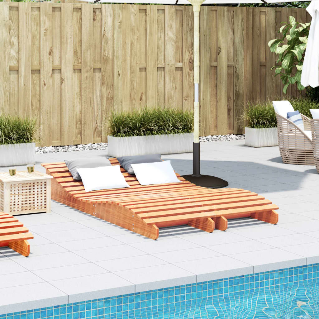 Solid Pine Sun Loungers - Wax Brown, 2 Pcs, 205x60x31.5 cm
