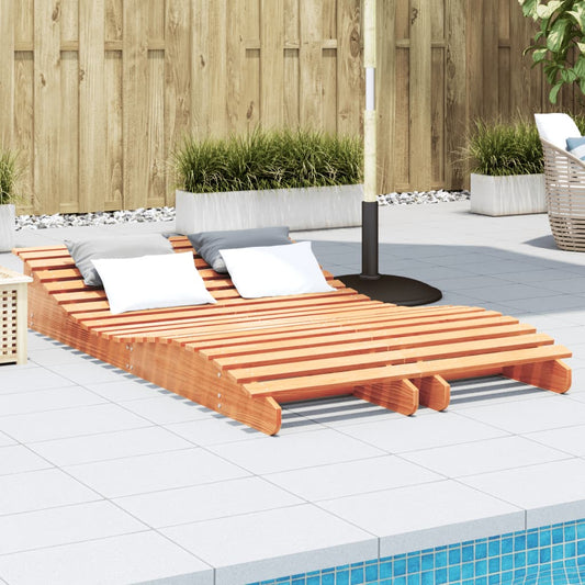 Solid Pine Sun Loungers - Wax Brown, 2 Pcs, 205x60x31.5 cm