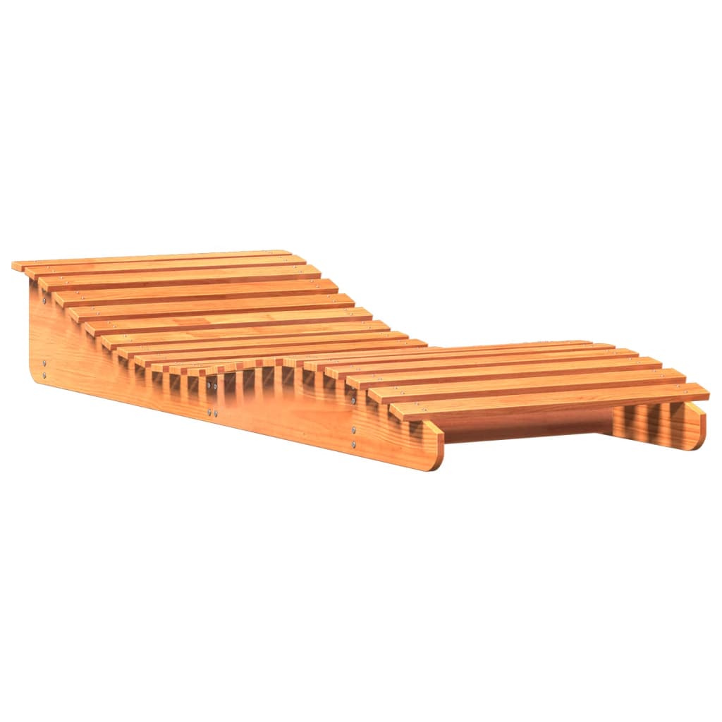 Sun Lounger Wax Brown Solid Pine Wood 205x80x31.5 cm