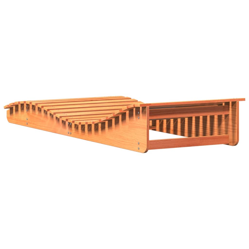 Sun Lounger Wax Brown Solid Pine Wood 205x80x31.5 cm