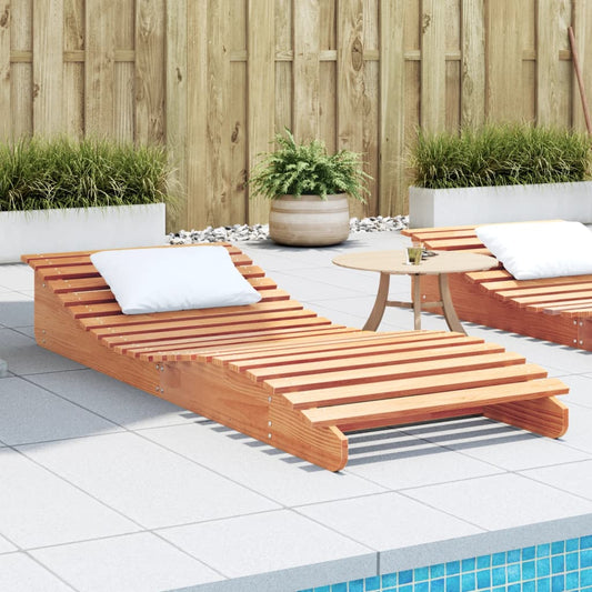 Sun Lounger Wax Brown Solid Pine Wood 205x80x31.5 cm