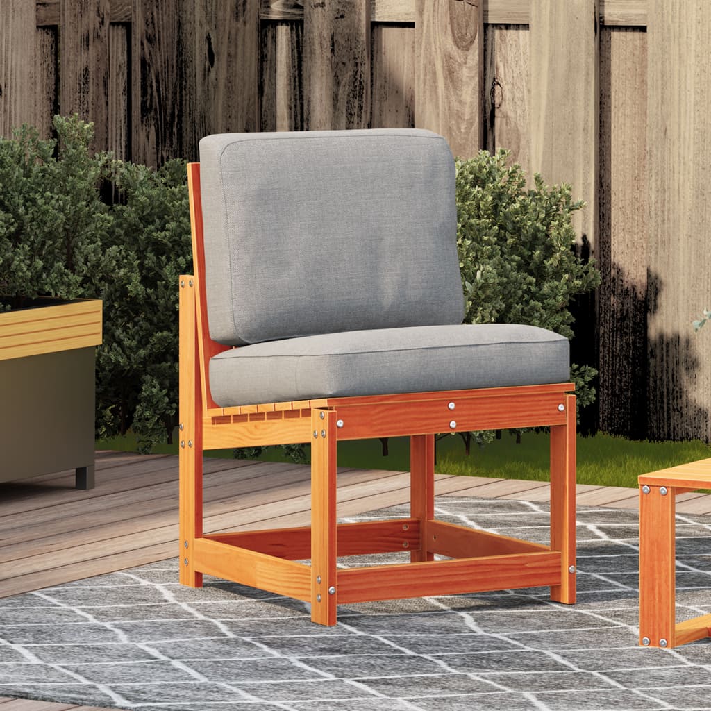 Solid Pine Wood Garden Chair - Wax Brown, 50.5x55x77 cm