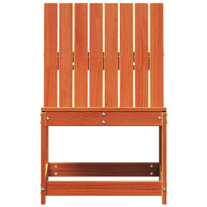 Solid Pine Wood Garden Chair - Wax Brown, 50.5x55x77 cm
