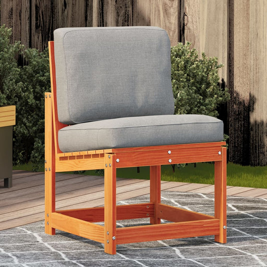 Solid Pine Wood Garden Chair - Wax Brown, 50.5x55x77 cm