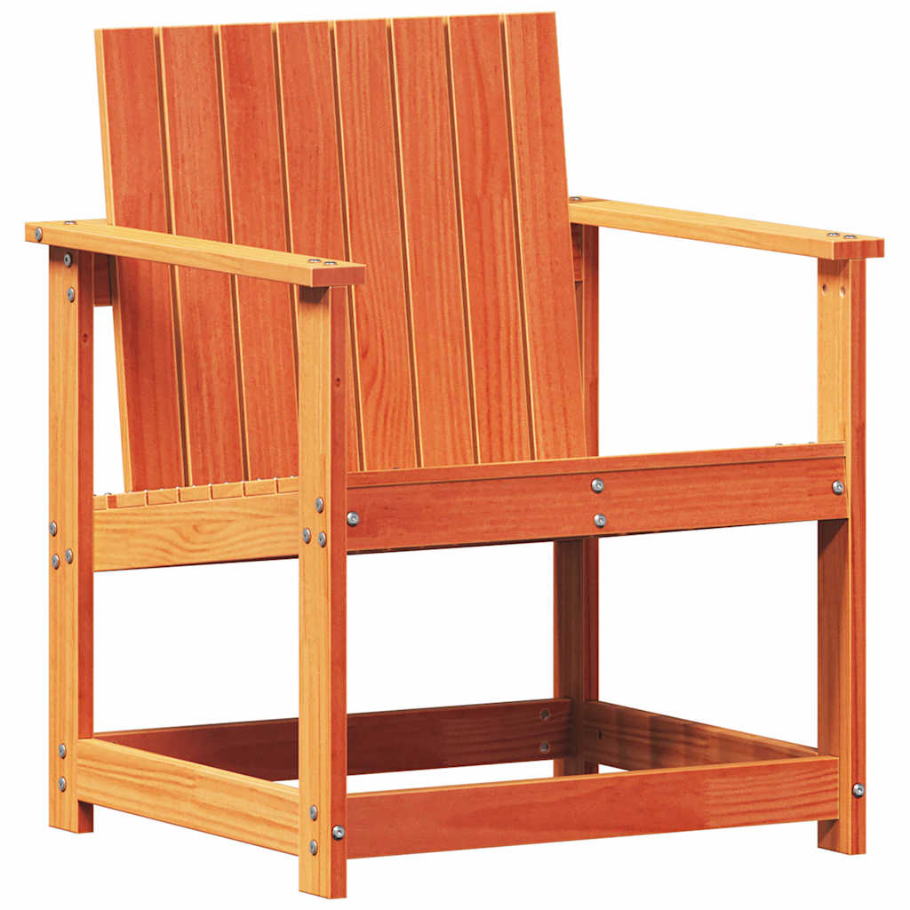 3-Piece Wax Brown Solid Pine Wood Garden Lounge Set