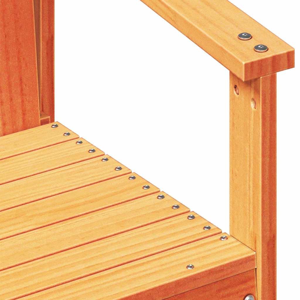 3-Piece Wax Brown Solid Pine Wood Garden Lounge Set
