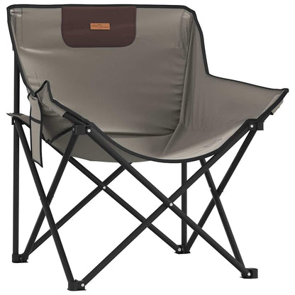 Foldable Camping Chairs with Pocket, 2-Pack, Grey, Durable Material