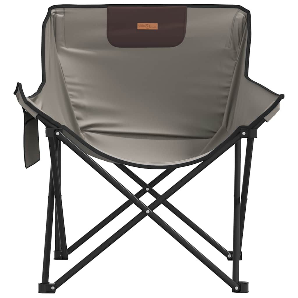 Foldable Camping Chairs with Pocket, 2-Pack, Grey, Durable Material
