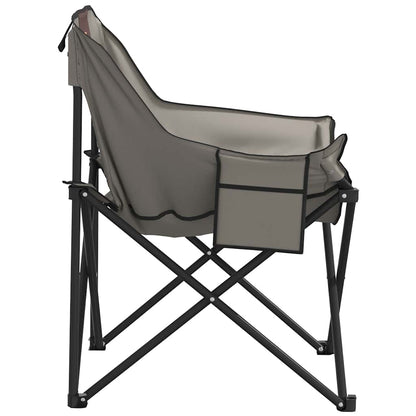Foldable Camping Chairs with Pocket, 2-Pack, Grey, Durable Material