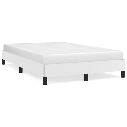 White Faux Leather Bed Frame 120x190 cm - Small Double Size