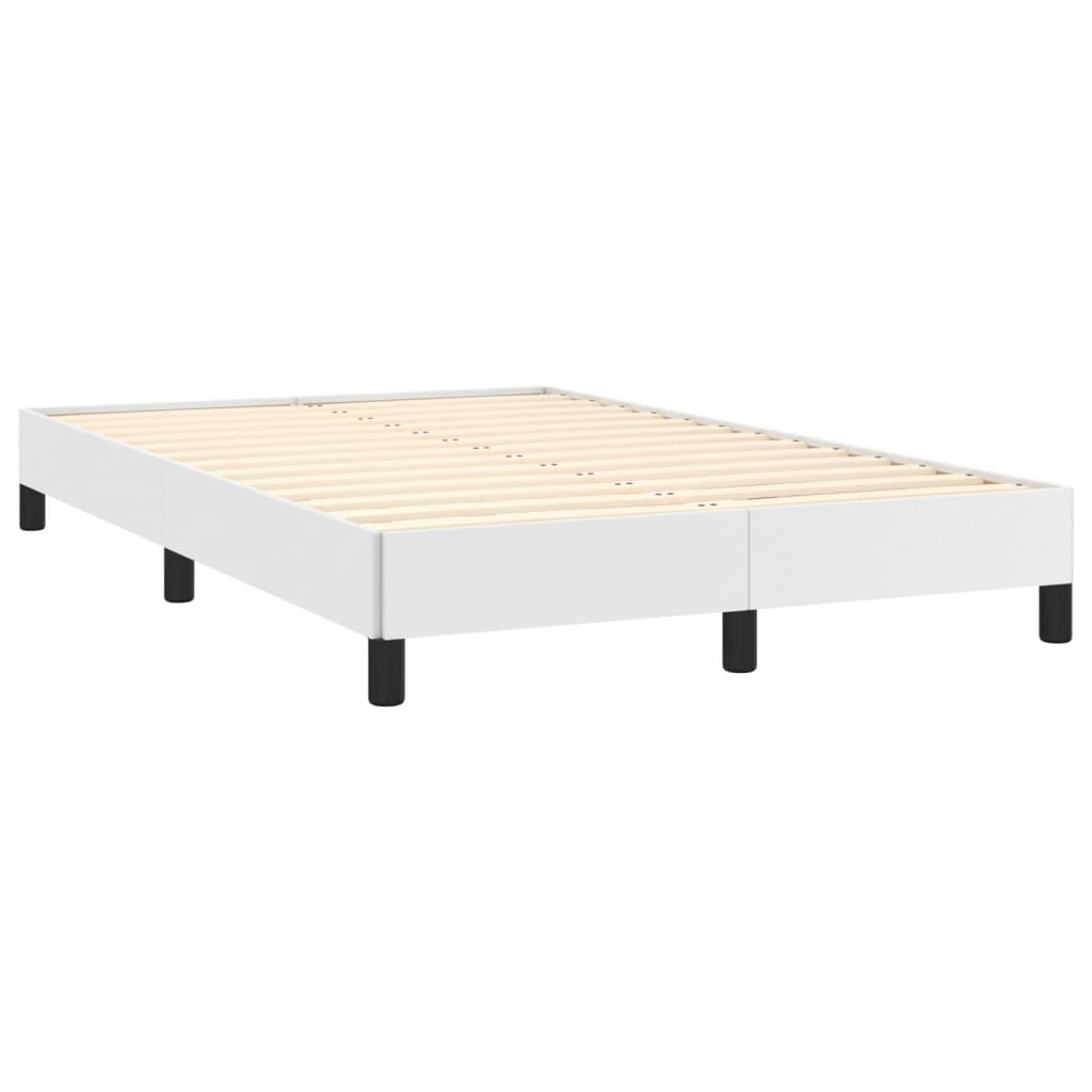 White Faux Leather Bed Frame 120x190 cm - Small Double Size