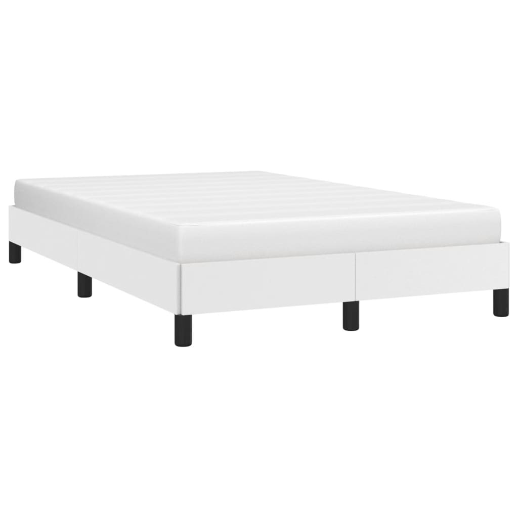 White Faux Leather Bed Frame 120x190 cm - Small Double Size