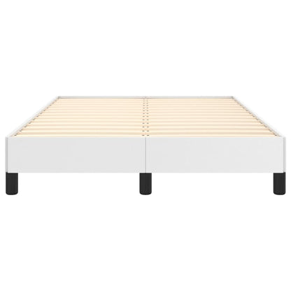 White Faux Leather Bed Frame 120x190 cm - Small Double Size