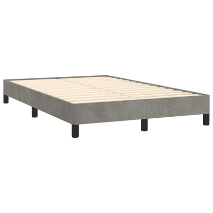 Light Grey Velvet Small Double Bed Frame 120x190 cm - No Mattress