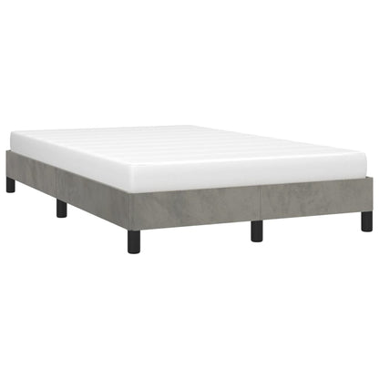 Light Grey Velvet Small Double Bed Frame 120x190 cm - No Mattress