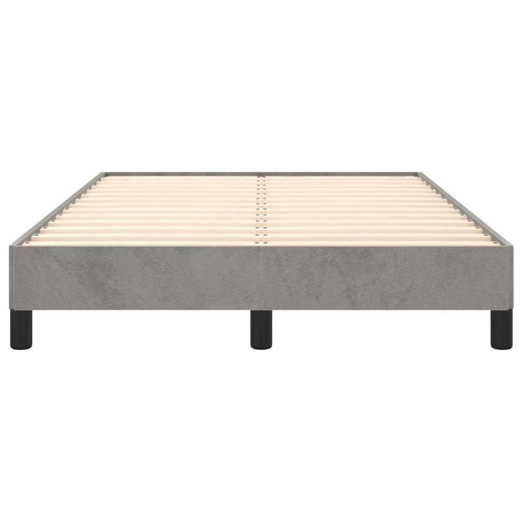 Light Grey Velvet Small Double Bed Frame 120x190 cm - No Mattress