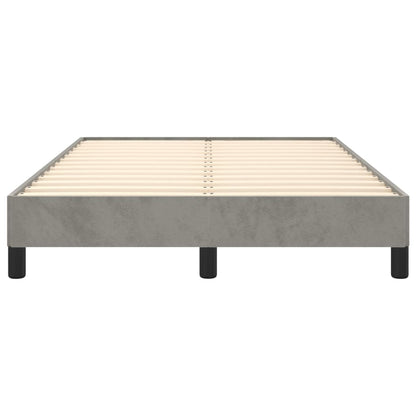 Light Grey Velvet Small Double Bed Frame 120x190 cm - No Mattress