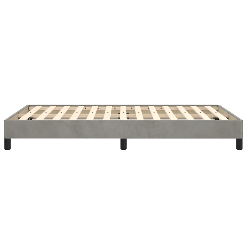 Light Grey Velvet Small Double Bed Frame 120x190 cm - No Mattress