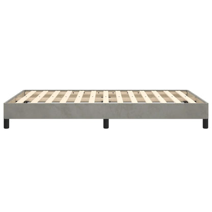 Light Grey Velvet Small Double Bed Frame 120x190 cm - No Mattress