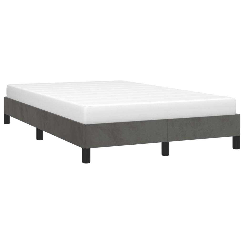 Small Double Velvet Bed Frame, Dark Grey, 120x190 cm