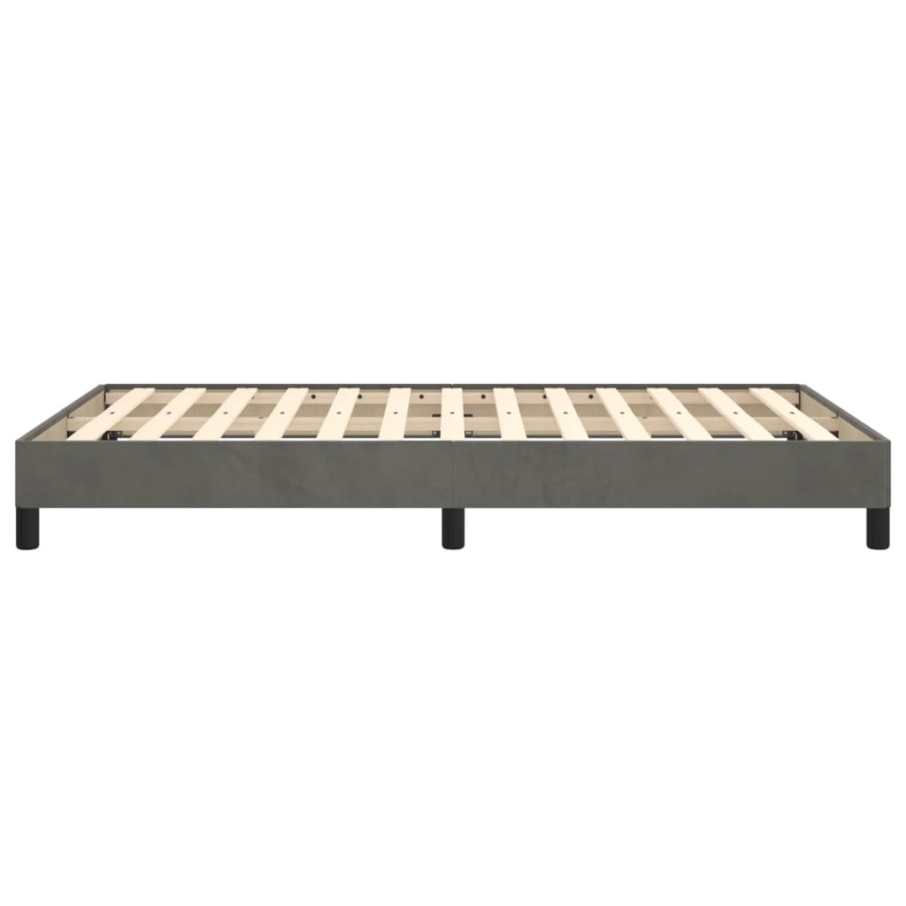 Small Double Velvet Bed Frame, Dark Grey, 120x190 cm