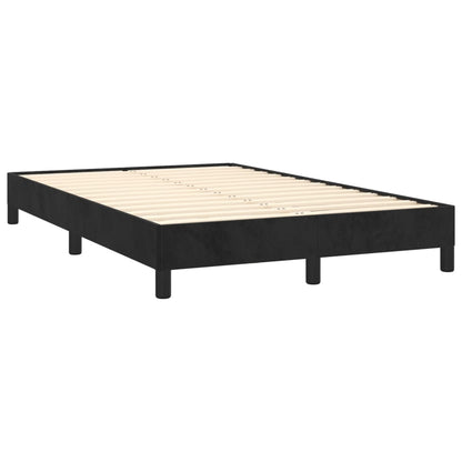 Small Double Velvet Bed Frame - Black 120x190 cm | No Mattress