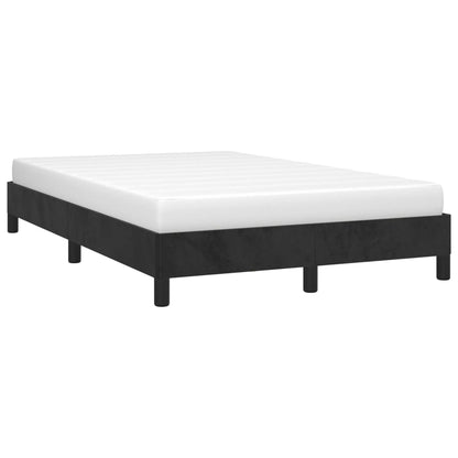 Small Double Velvet Bed Frame - Black 120x190 cm | No Mattress