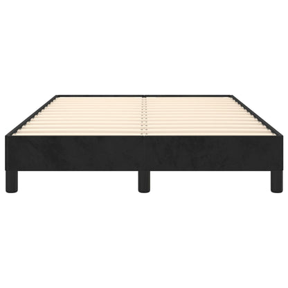 Small Double Velvet Bed Frame - Black 120x190 cm | No Mattress