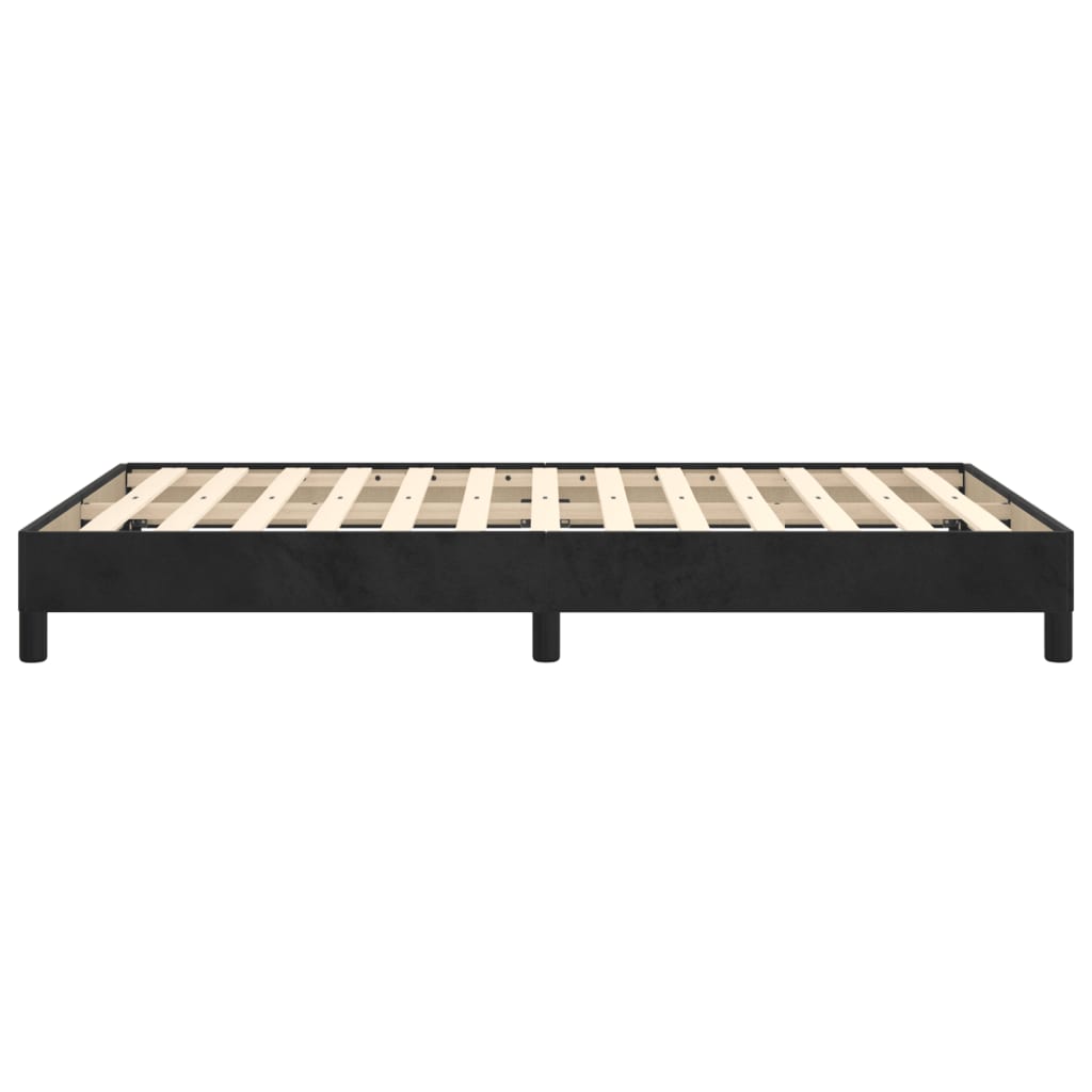 Small Double Velvet Bed Frame - Black 120x190 cm | No Mattress