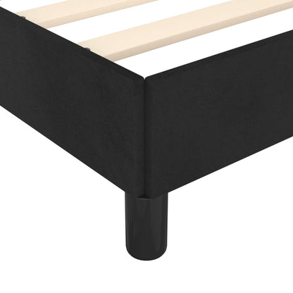Small Double Velvet Bed Frame - Black 120x190 cm | No Mattress