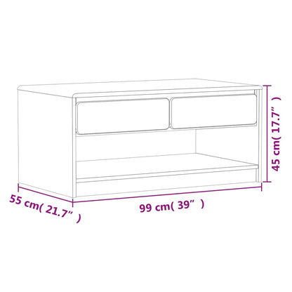 Coffee Table SAUDA Oak 99x55x45 cm Solid Wood Pine