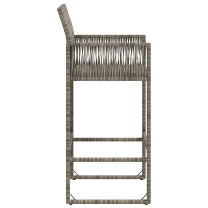 Set of 2 Grey Poly Rattan Garden Bar Stools - Stylish & Durable