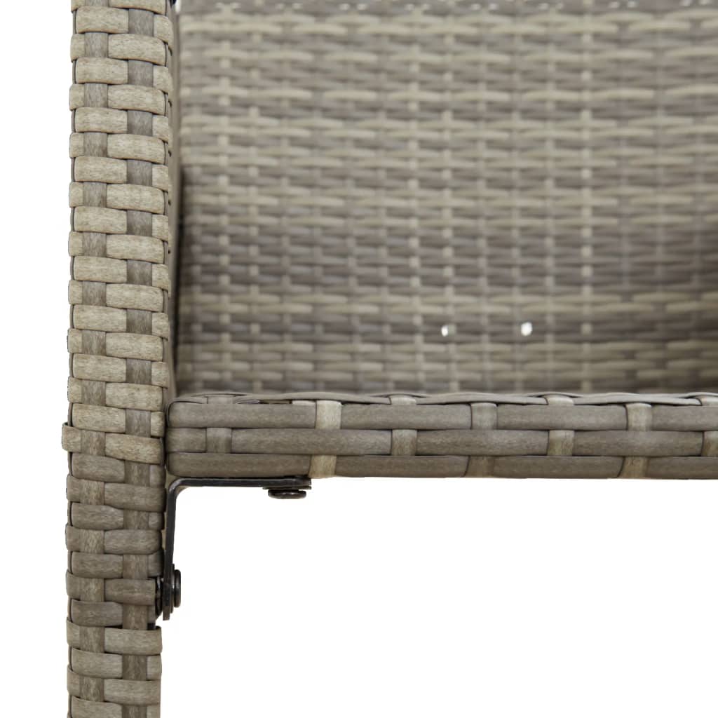 Set of 2 Grey Poly Rattan Garden Bar Stools - Stylish & Durable