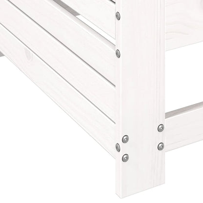 White Solid Pine Garden Sofa with Armrest & Side Table Combo