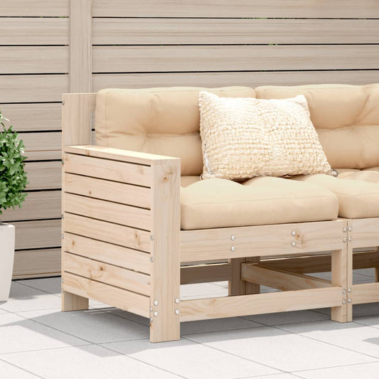 Solid Pine Garden Sofa with Armrest, 69x62x70.5 cm