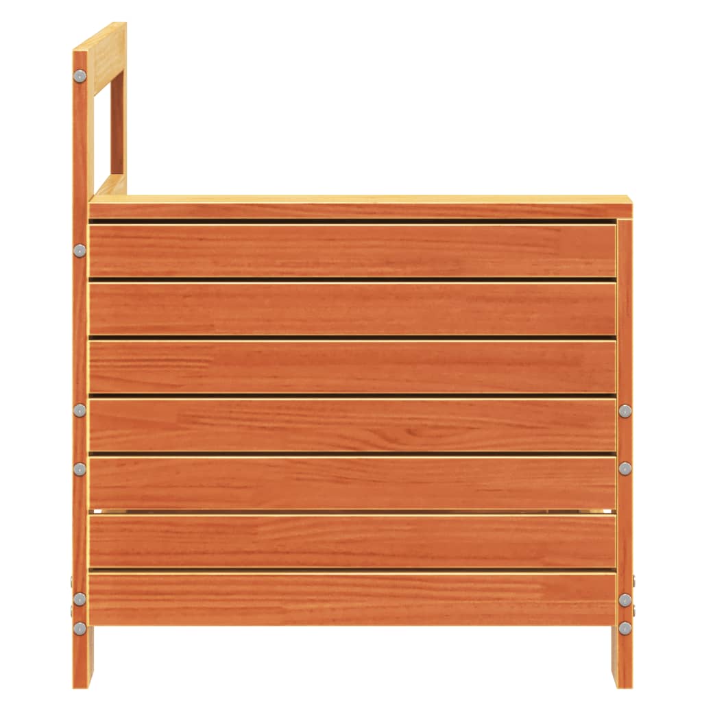 Solid Pine Garden Armrest Sofa Wax Brown 69x62x70.5 cm