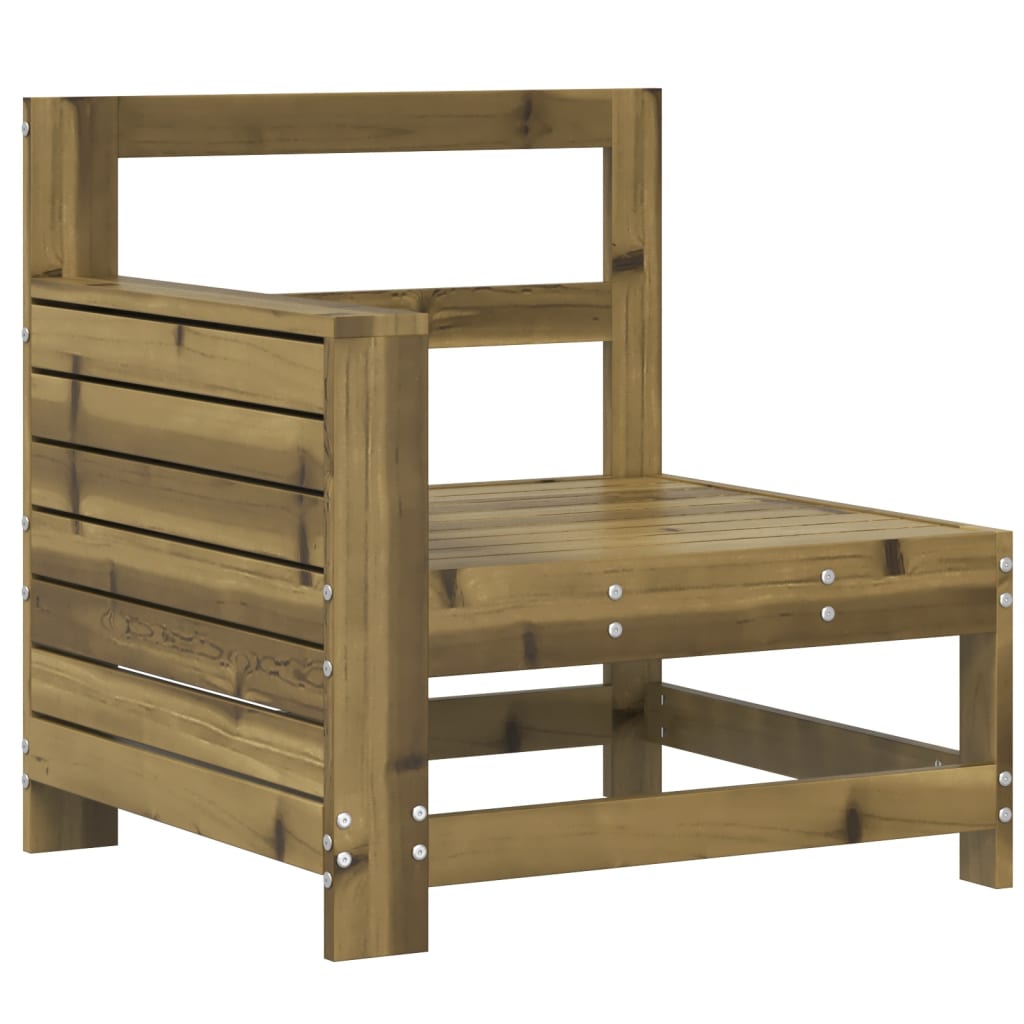 Impregnated Pine Wood Garden Sofa with Armrests - 69x62x70.5 cm