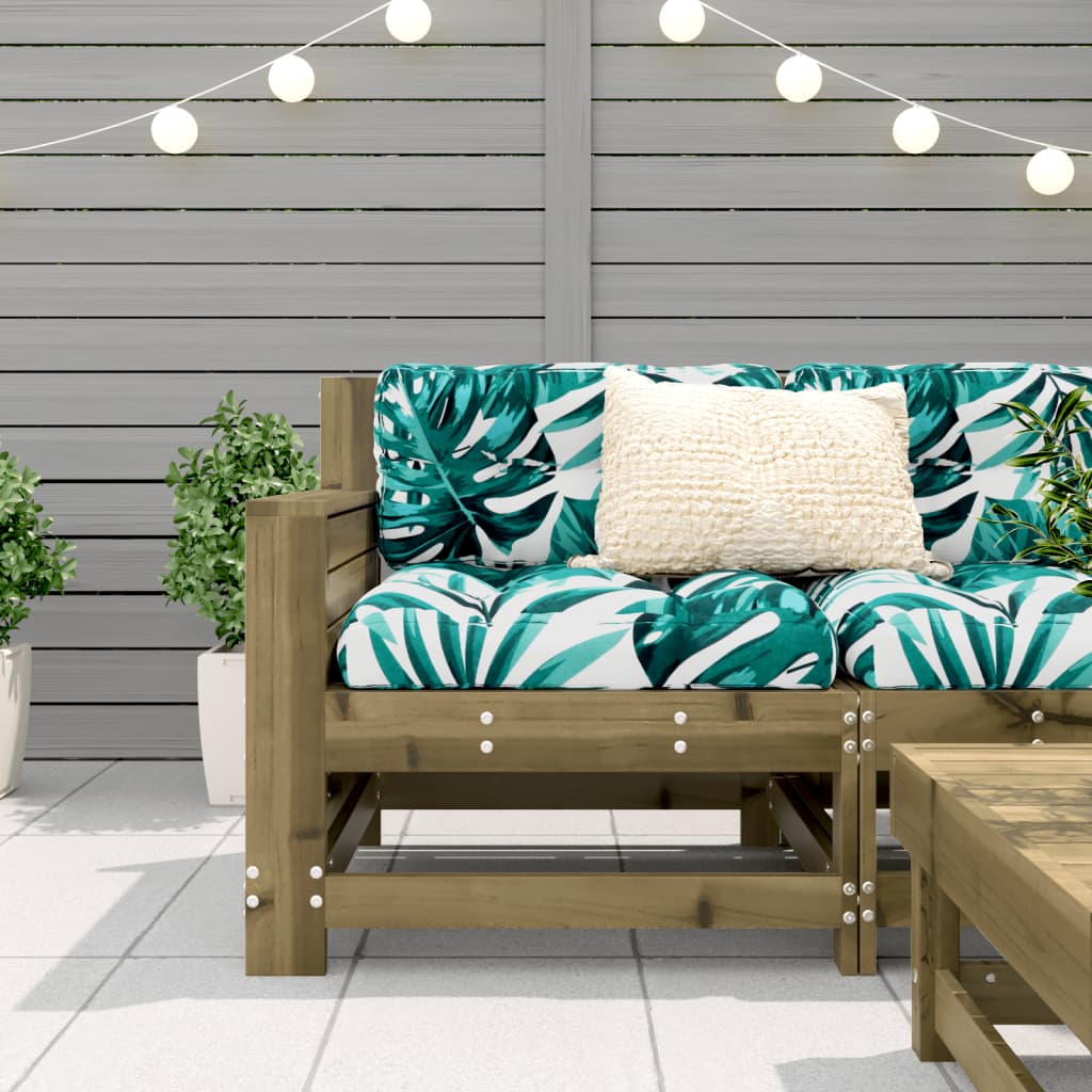 Impregnated Pine Wood Garden Sofa with Armrests - 69x62x70.5 cm