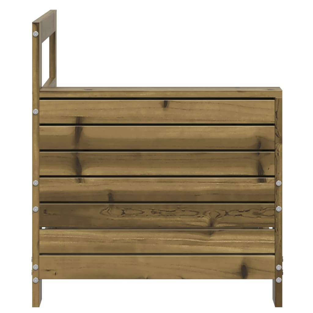 Impregnated Pine Wood Garden Sofa with Armrests - 69x62x70.5 cm