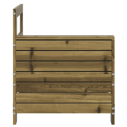 Impregnated Pine Wood Garden Sofa with Armrests - 69x62x70.5 cm