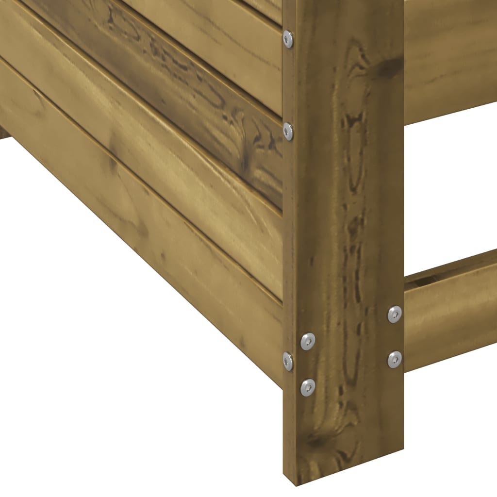 Impregnated Pine Wood Garden Sofa with Armrests - 69x62x70.5 cm