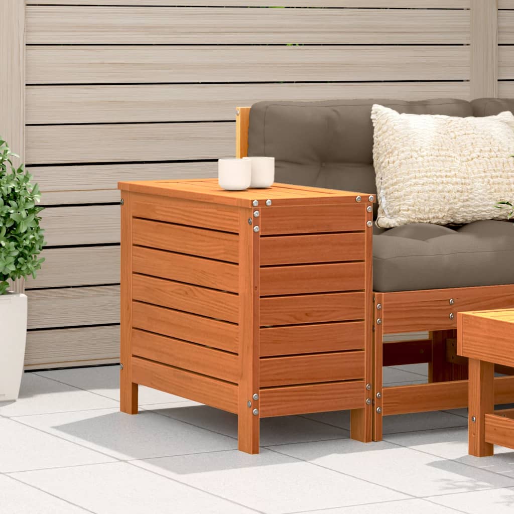 Garden Footstool Wax Brown Solid Pine Wood 62x31.5x52 cm