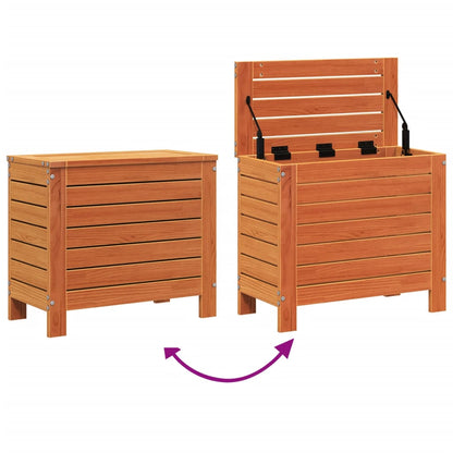 Garden Footstool Wax Brown Solid Pine Wood 62x31.5x52 cm