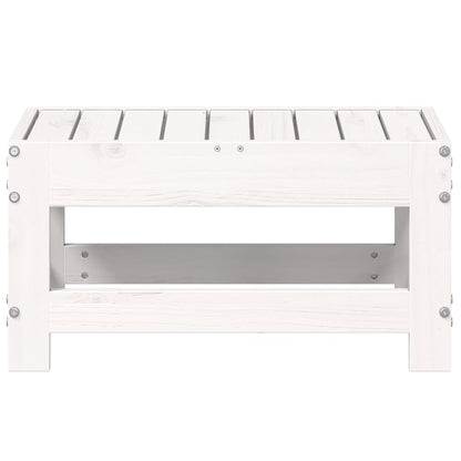 White Solid Pine Garden Footstool 62x30x32 cm