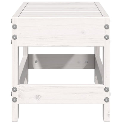 White Solid Pine Garden Footstool 62x30x32 cm