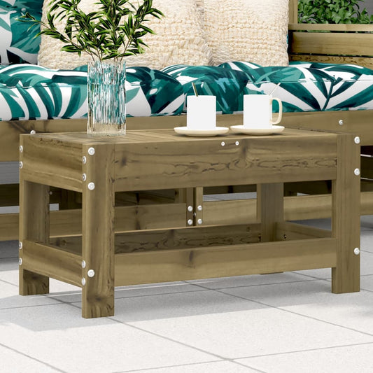 Compact Garden Footstool in Impregnated Pine Wood, 62x30x32 cm