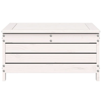 White Solid Pine Garden Footstool - 62x63.5x32 cm