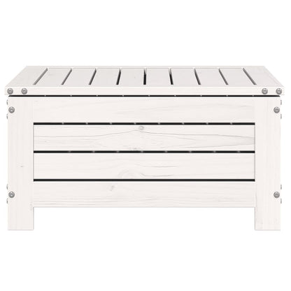 White Solid Pine Garden Footstool - 62x63.5x32 cm