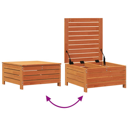 Solid Wood Pine Garden Footstool, Wax Brown, 62x63.5x32 cm
